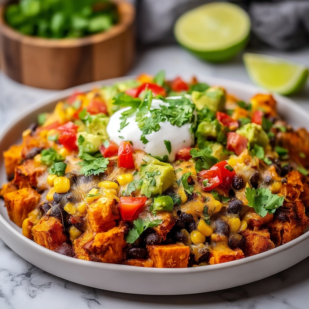 Sweet Potato Black Bean Casserole Vegetarian Recipe - Recipe Image