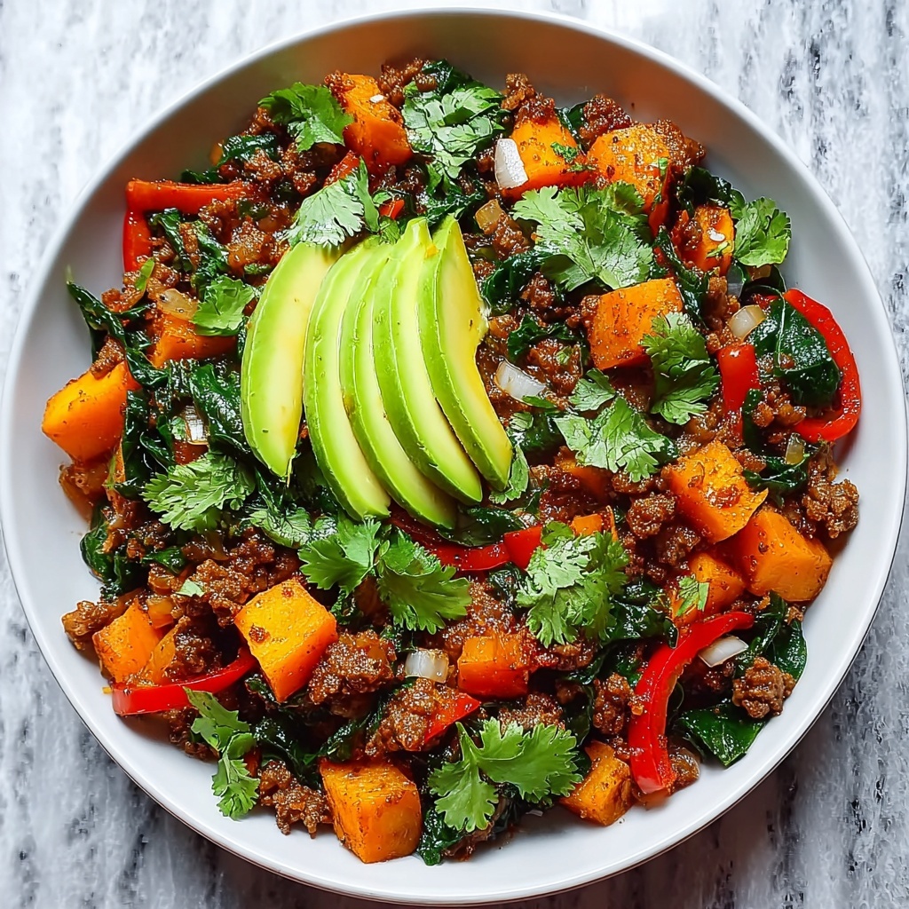 Ground Beef and Sweet Potato Skillet with Spiced Vegetables Recipe - Recipe Image