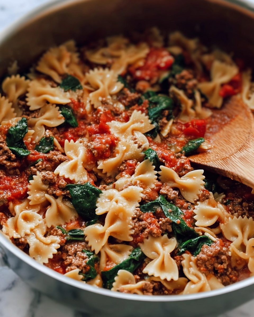 Tomato Spinach Sausage Pasta Recipe - Recipe Image