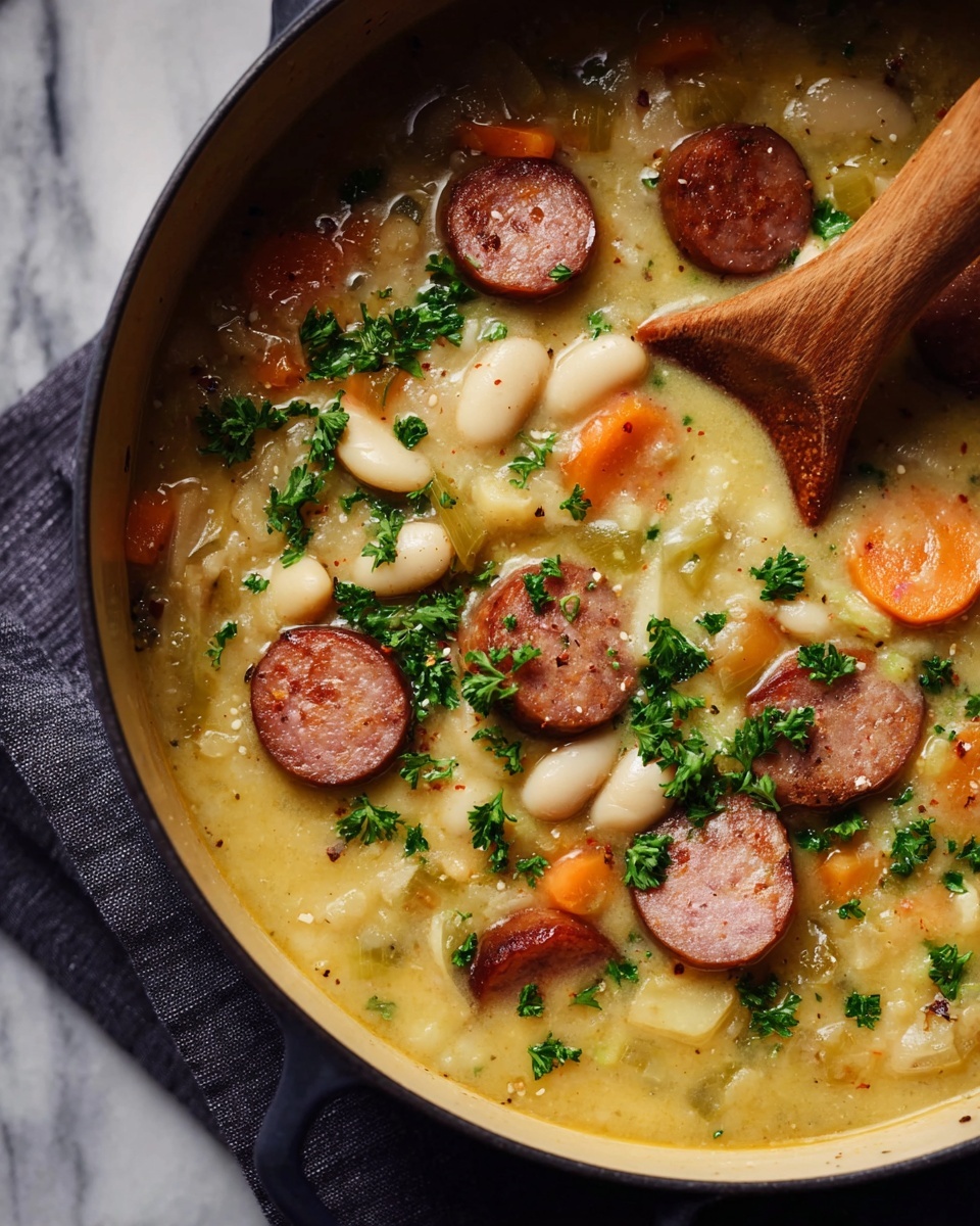 Creamy Bean Soup with Kielbasa Recipe - Recipe Image