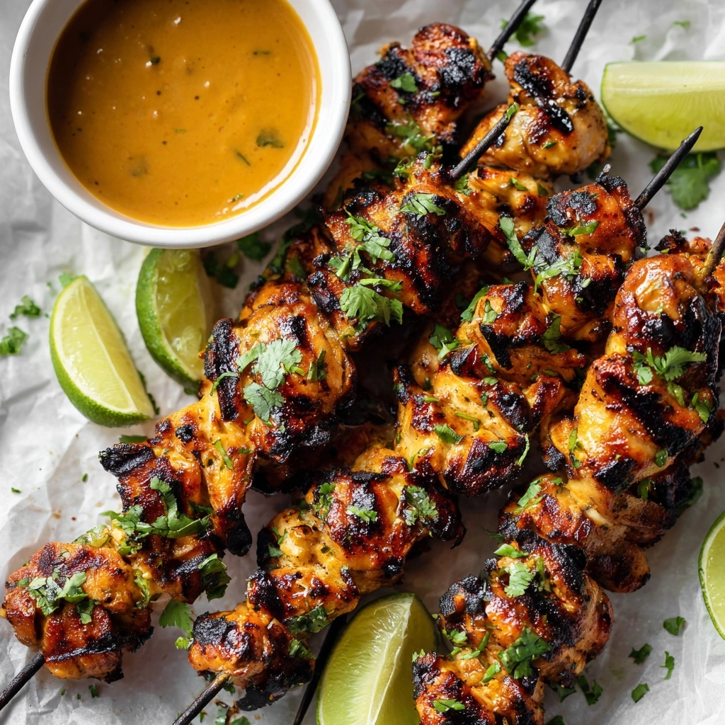 Thai Grilled Chicken Skewers with Coconut Peanut Sauce Recipe - Recipe Image