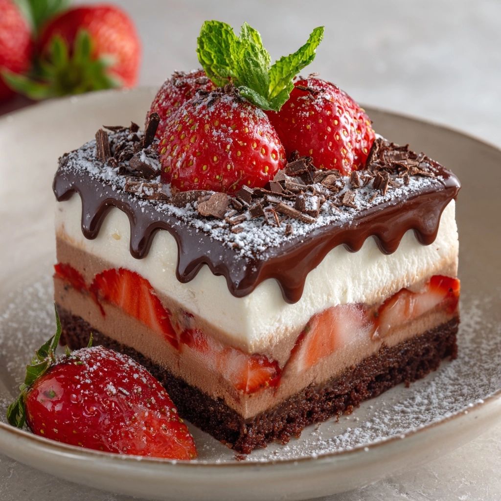 Strawberry Chocolate Fantasy Ice Cream Cake Decadence Recipe - Recipe Image