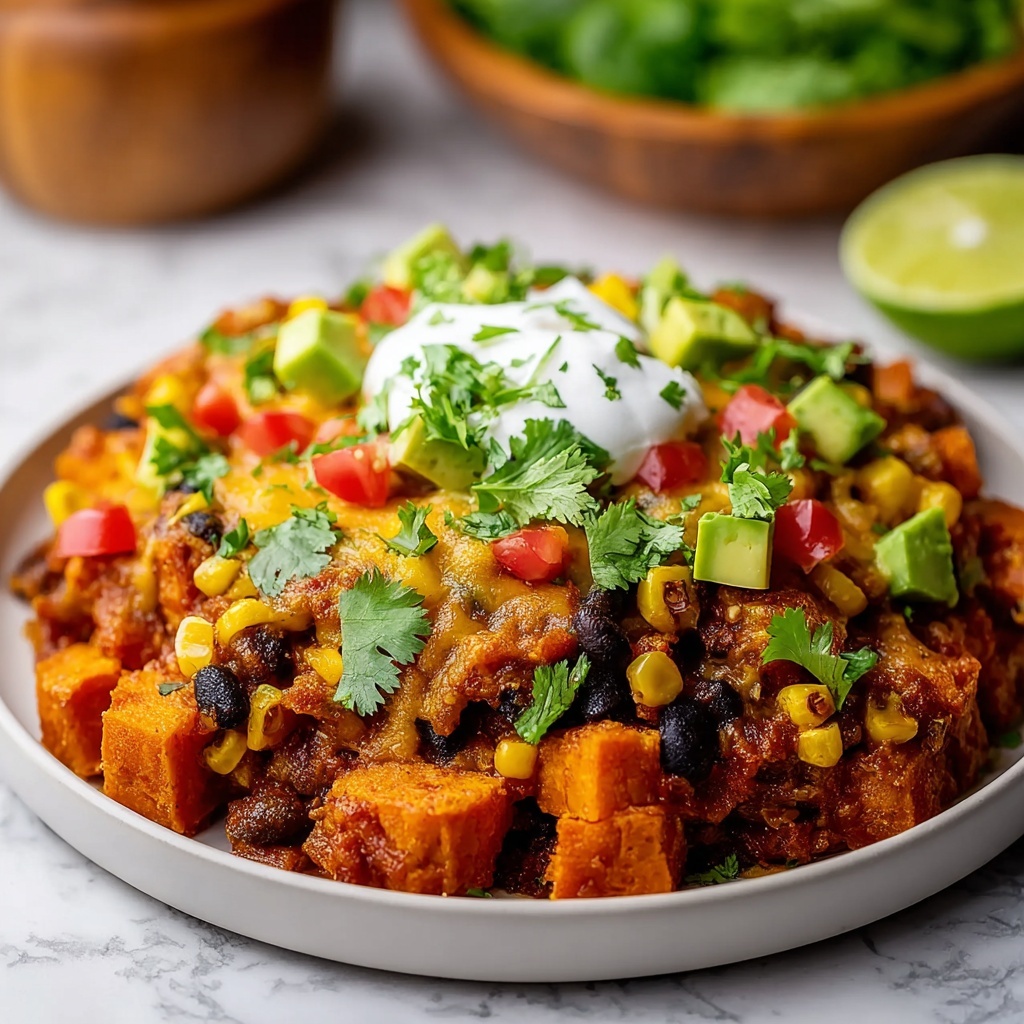 Sweet Potato Black Bean Casserole Vegetarian Recipe - Recipe Image