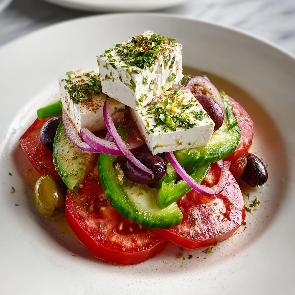 Classic Fresh Mediterranean Greek Salad Recipe - Recipe Image