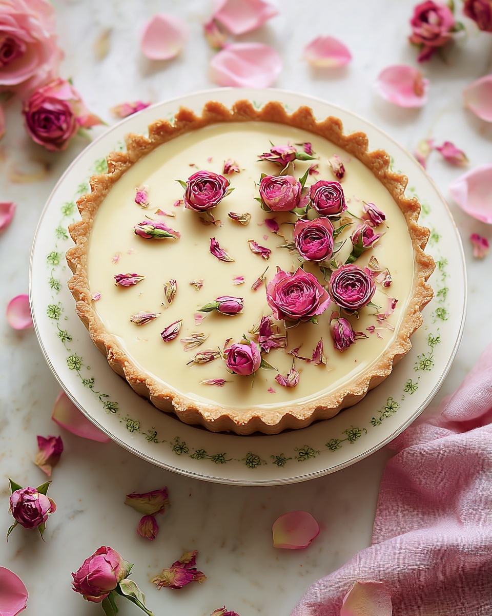 Rose Blossom Panna Cotta Tart Recipe - Recipe Image
