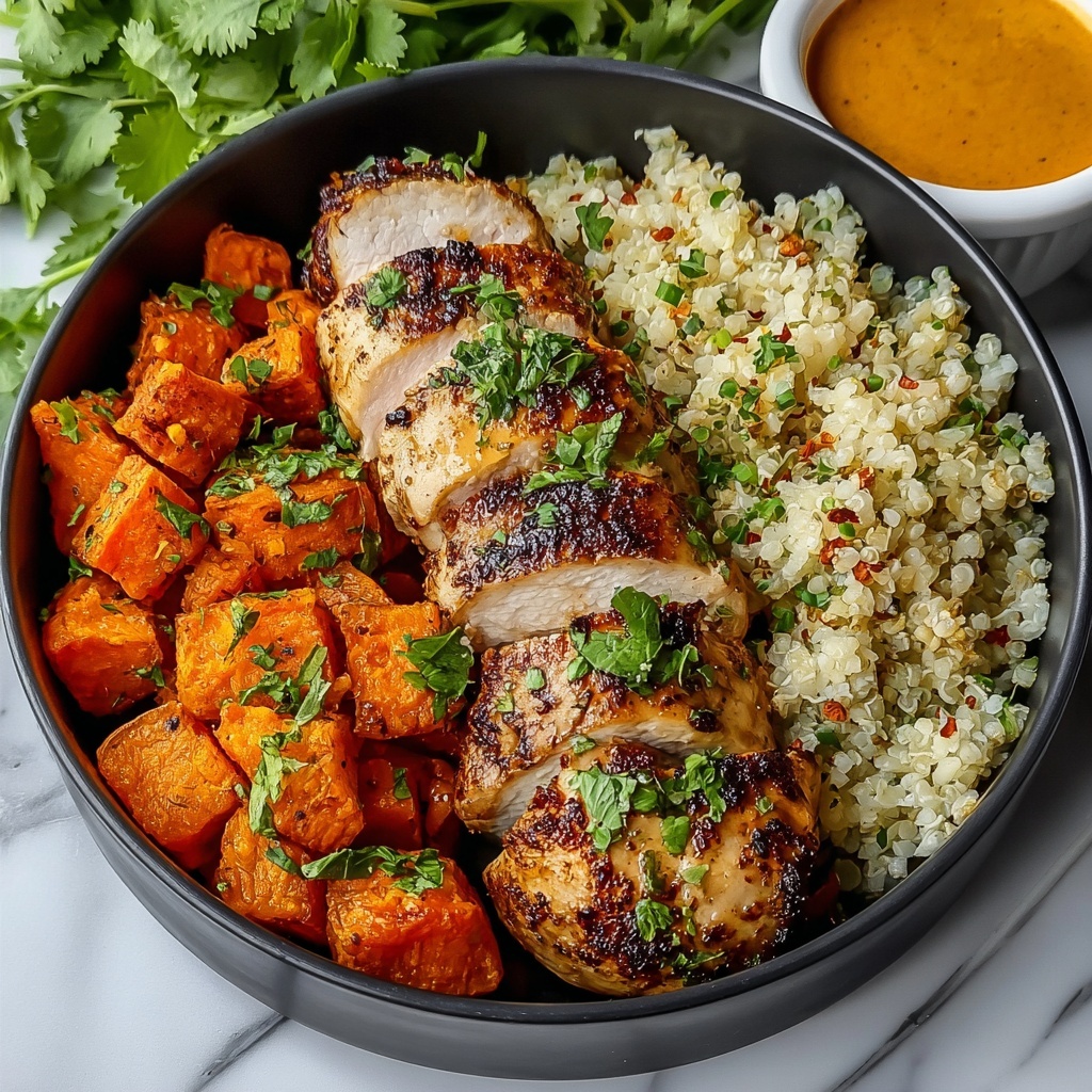BBQ Chicken & Roasted Sweet Potato Bowls Recipe - Recipe Image