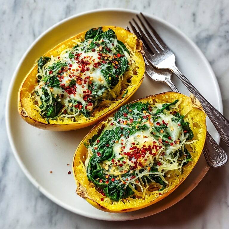 Spinach Stuffed Spaghetti Squash Recipe