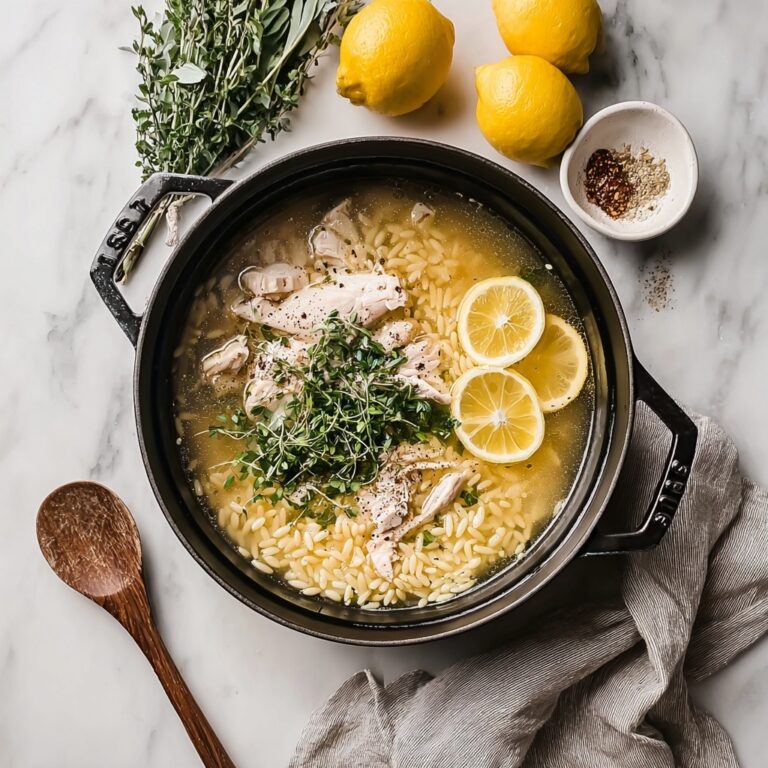 Greek Chicken Soup with Lemon and Orzo Recipe