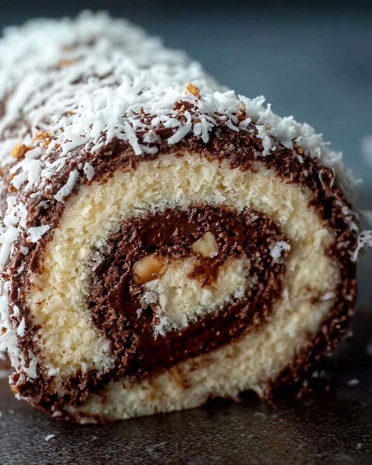 German Chocolate Coconut Pecan Roll Cake Recipe