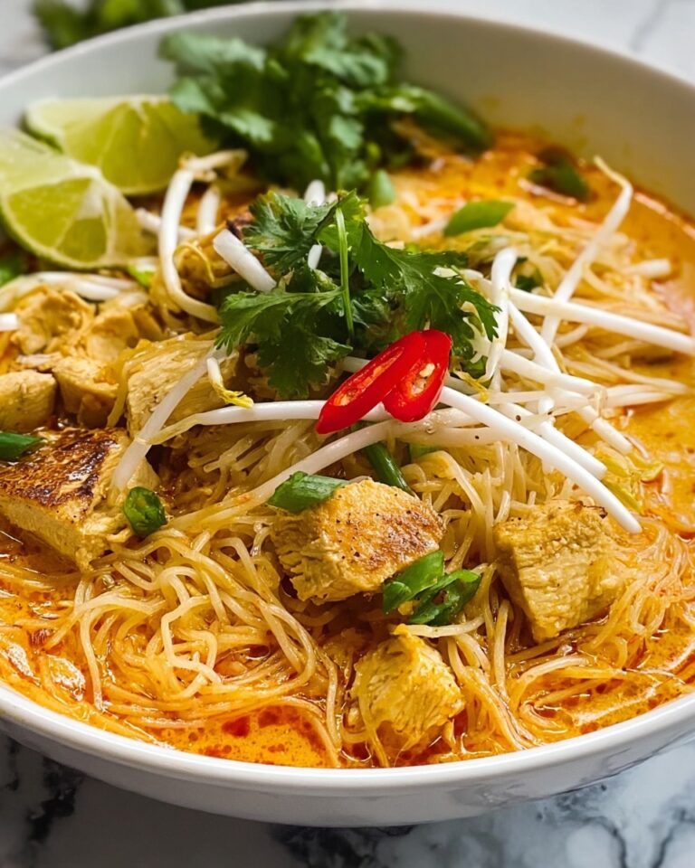 Creamy Chicken Khao Soi with Coconut Curry and Crisp Garnishes Recipe