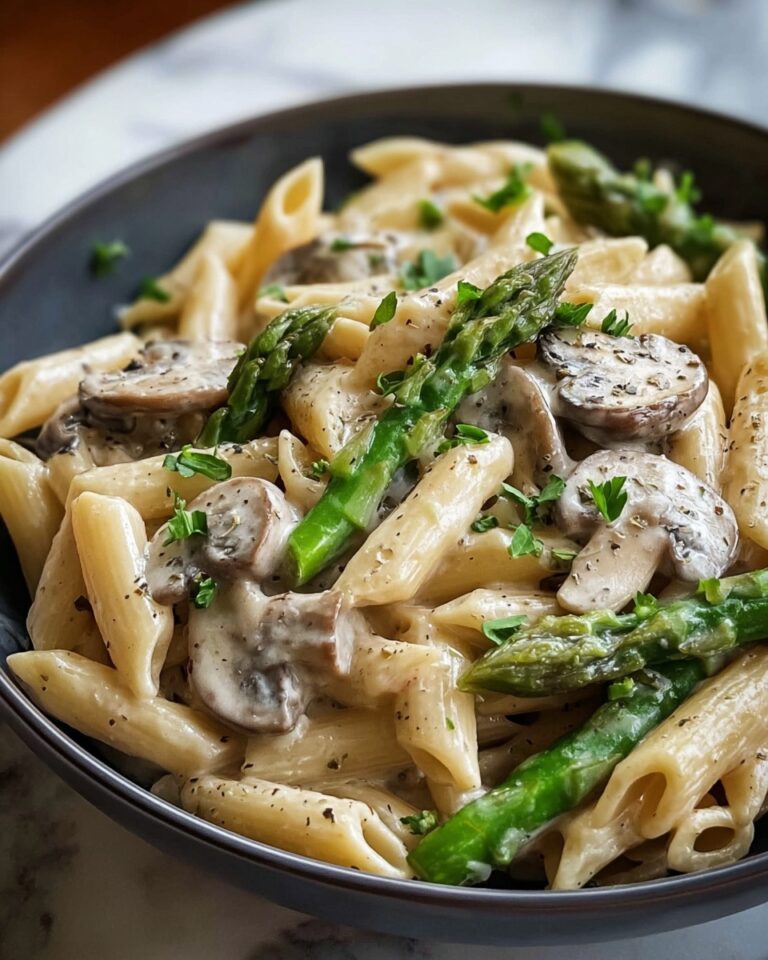 Creamy Mushroom and Asparagus Chicken Penne Recipe