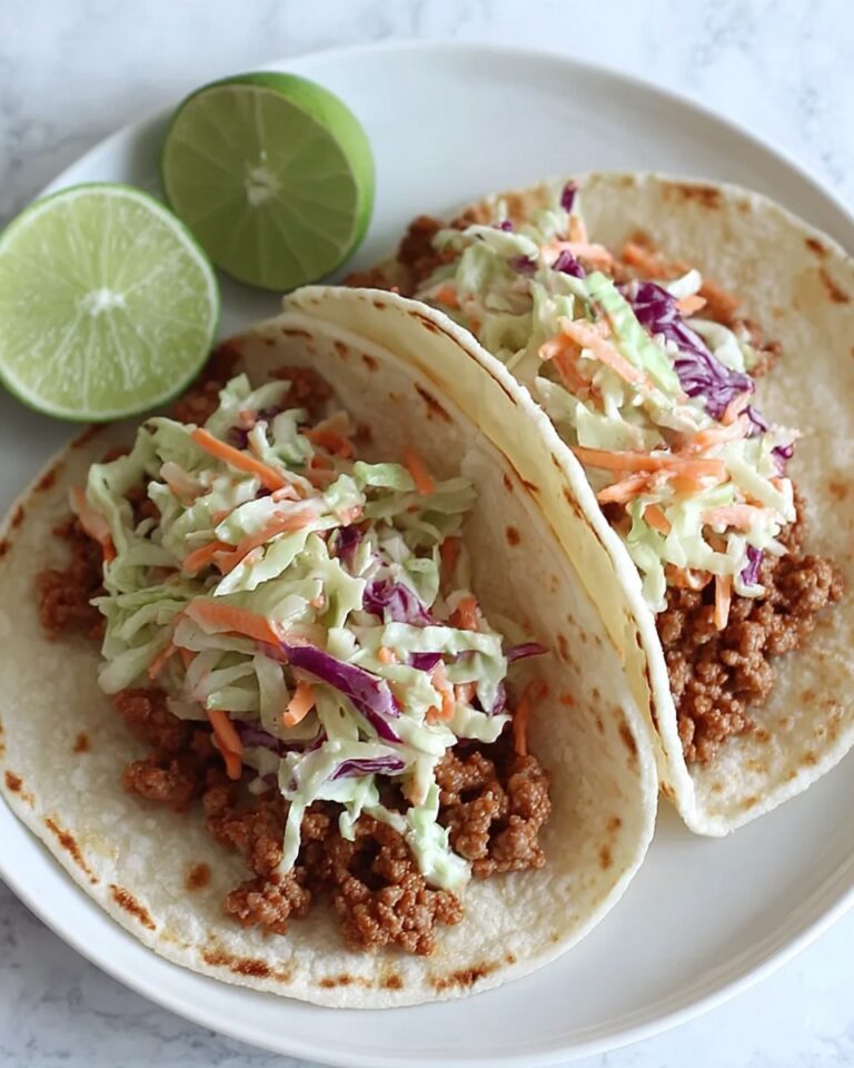 Beef Tacos with Peach Vinegar Slaw Recipe