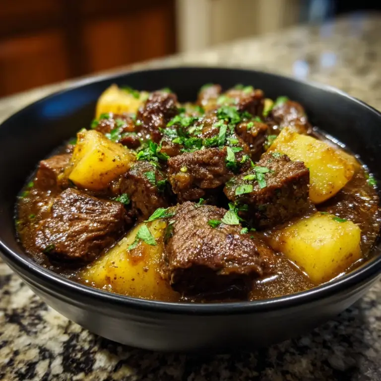 Slow Cooker Garlic Butter Beef Bites & Potatoes Recipe