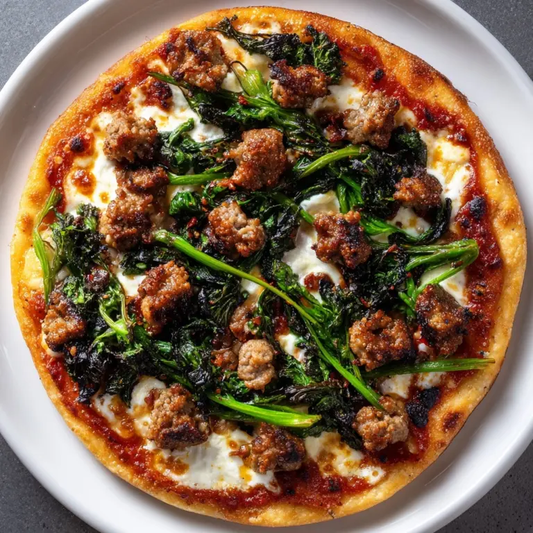 Turkey Sausage and Broccoli Rabe Pizza Recipe
