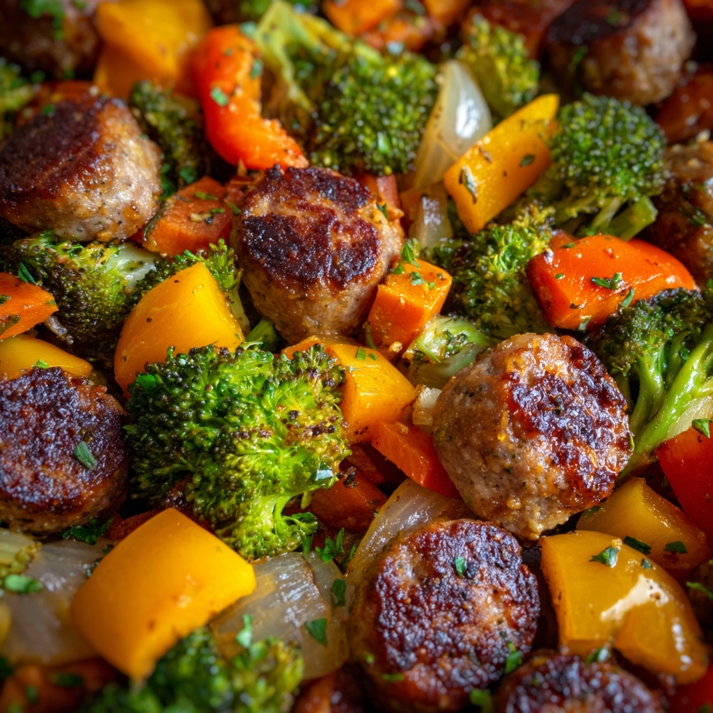 Roasted Chicken Sausage & Veggie Skillet Recipe - Recipe Image