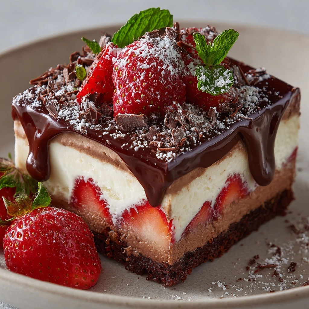 Strawberry Chocolate Fantasy Ice Cream Cake Decadence Recipe - Recipe Image