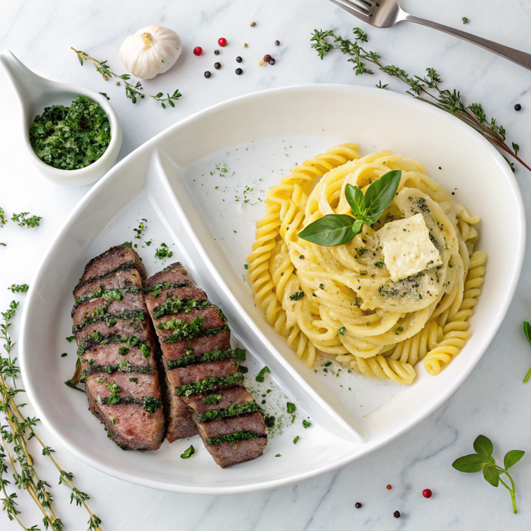 Garlic Butter Steak Bites & Cheesy Alfredo Twists Recipe