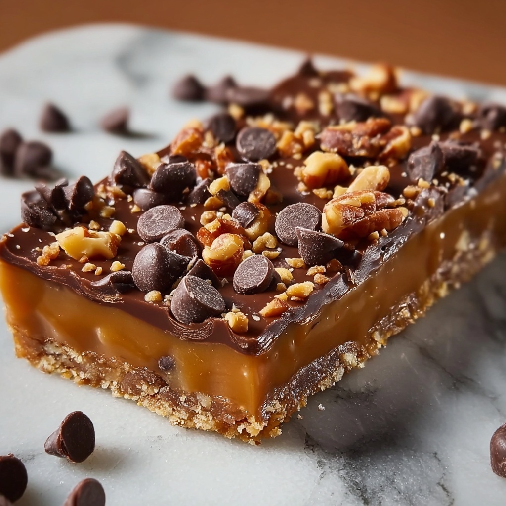 Caramel Chocolate Crunch Bars Recipe - Recipe Image