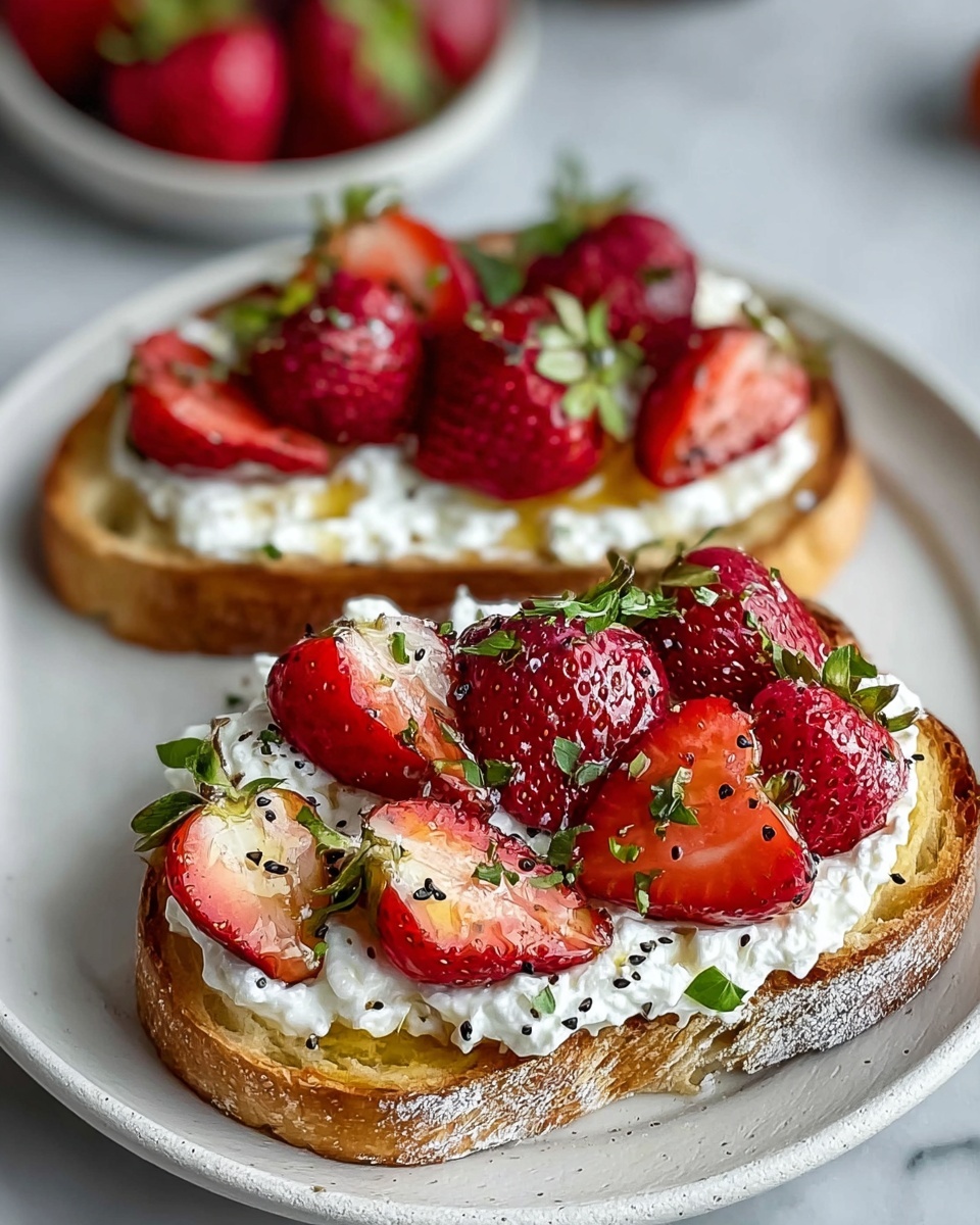 Roasted Strawberry Whipped Ricotta Toast Recipe - Recipe Image