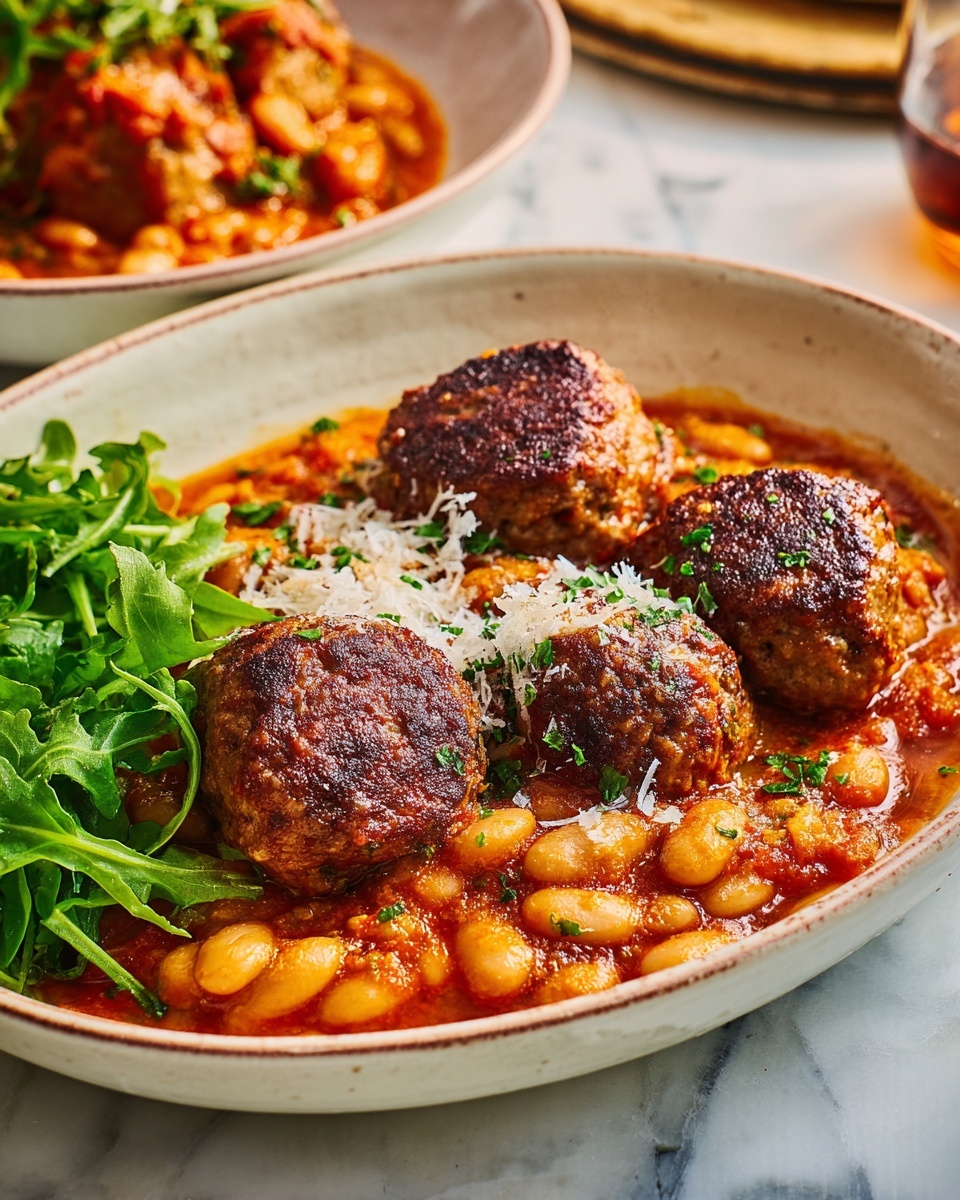 Sausage Fennel Meatballs with Creamy Tomato Butter Beans Recipe - Recipe Image