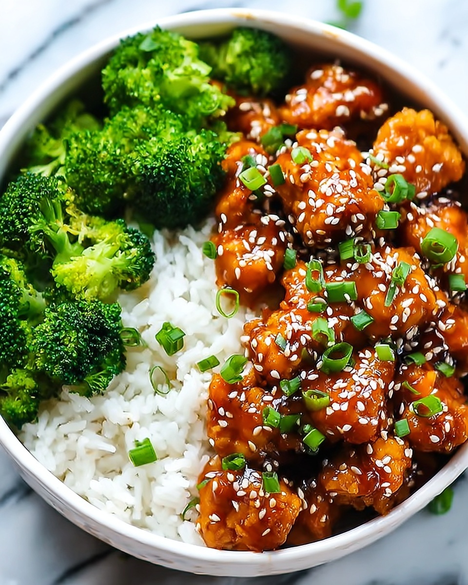 Spicy Korean Chicken with Steamed Rice and Broccoli Recipe - Recipe Image