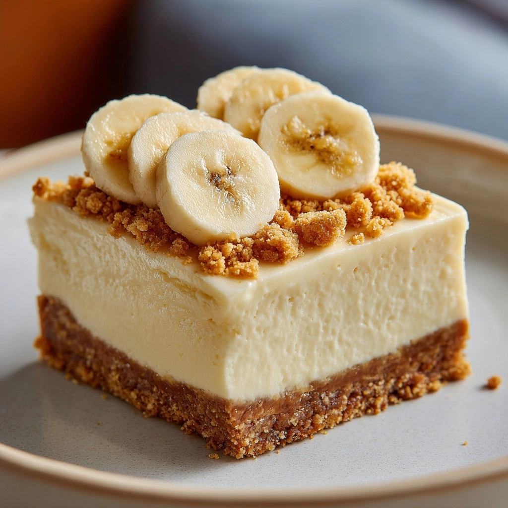 Banana Cream Cheesecake Bars Recipe - Recipe Image