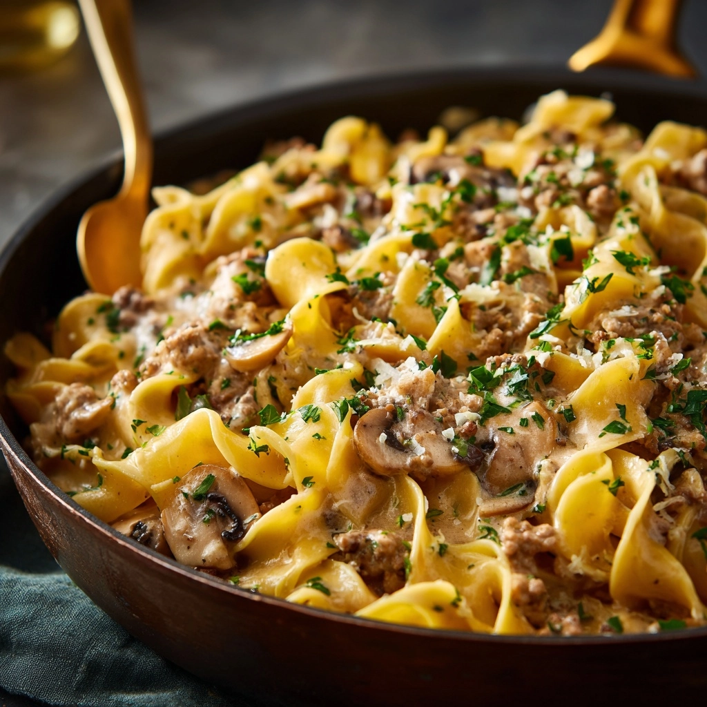 One-Pot Ground Beef Stroganoff Recipe - Recipe Image