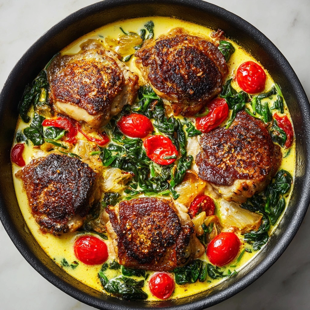 Creamy Pesto Chicken with Roasted Tomatoes and Spinach Recipe - Recipe Image