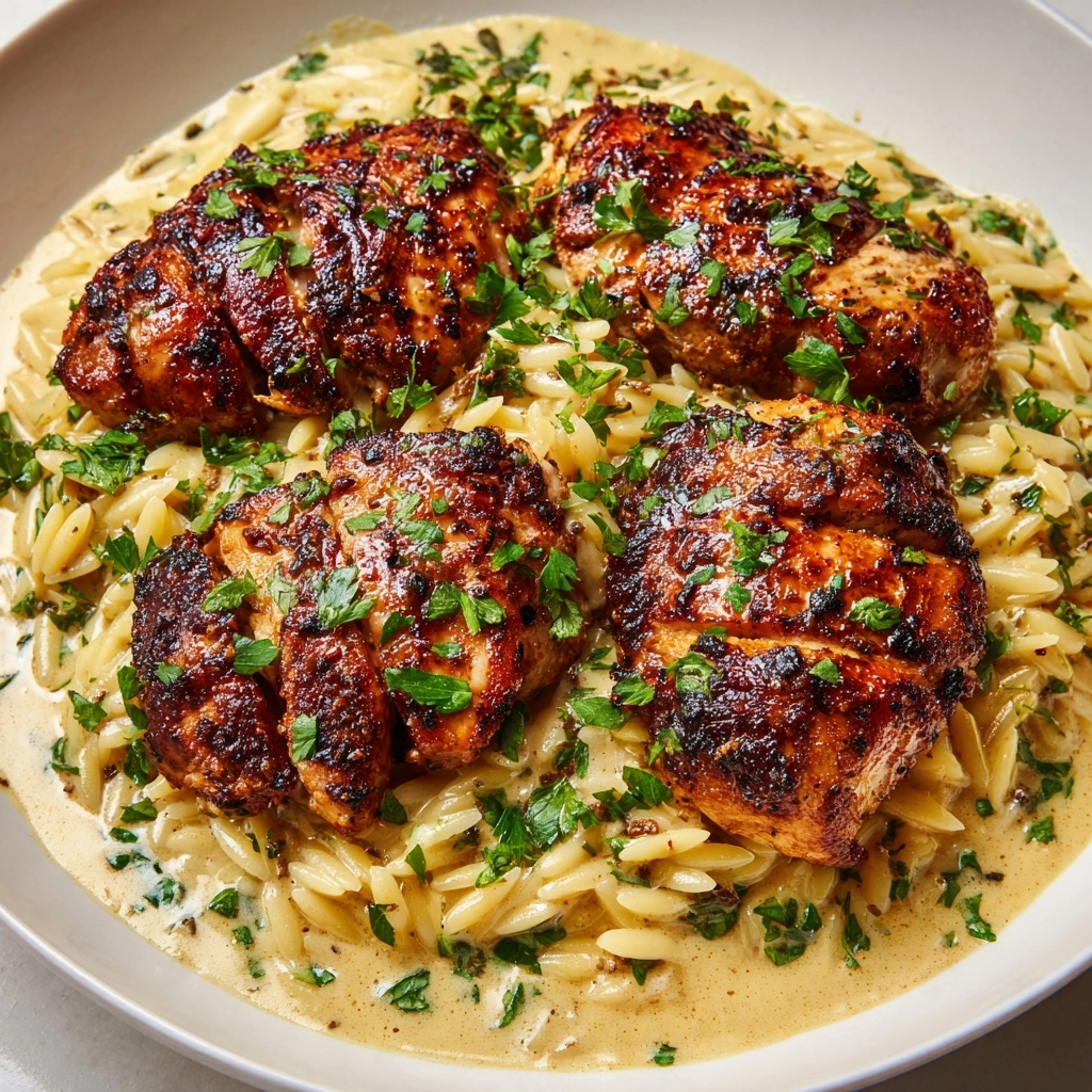 Creamy Tuscan Chicken with Orzo Recipe - Recipe Image