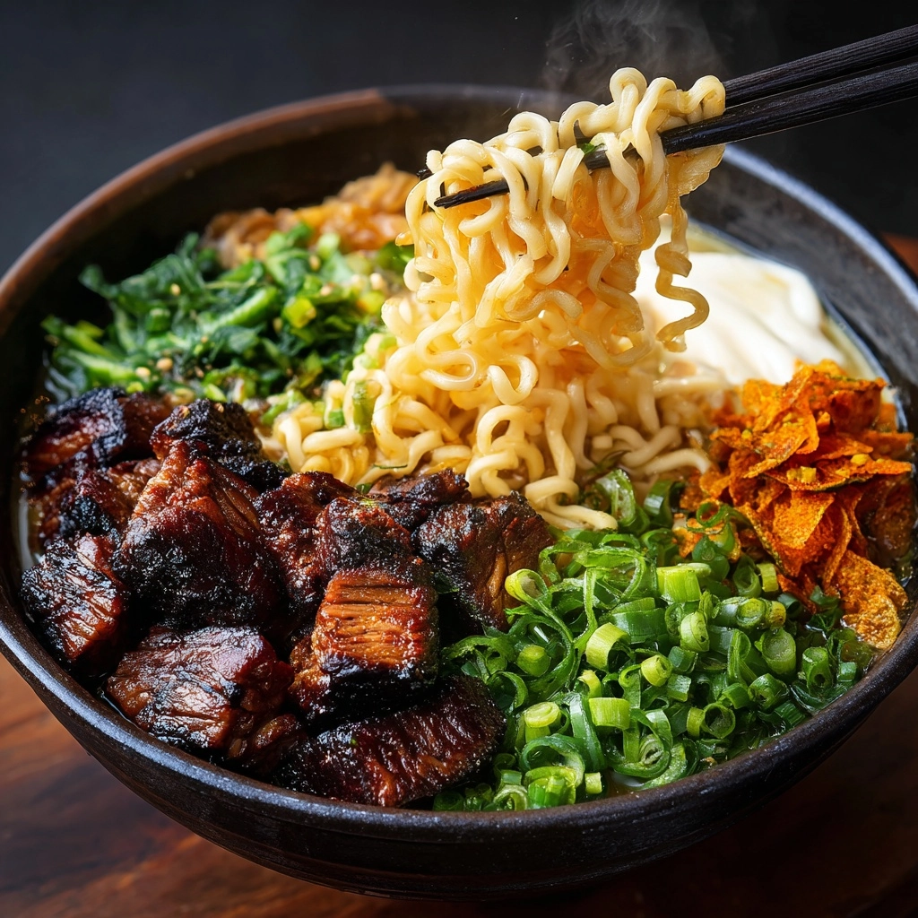 Fiery Chicken Ramen with Creamy Garlic Sauce: An Incredible Ultimate Recipe - Recipe Image