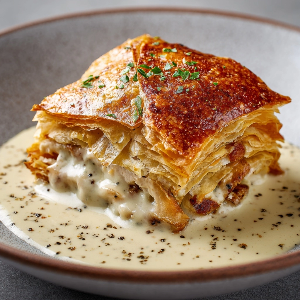 Chicken in Puff Pastry with Mustard Cream Sauce Recipe - Recipe Image