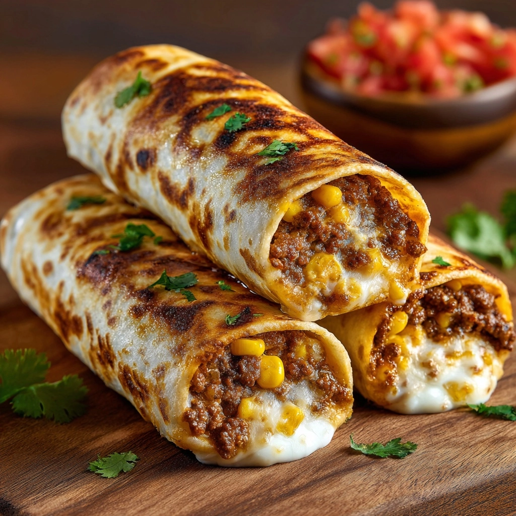 Crispy Beef Chimichangas: The Ultimate Mexican Delight Recipe - Recipe Image