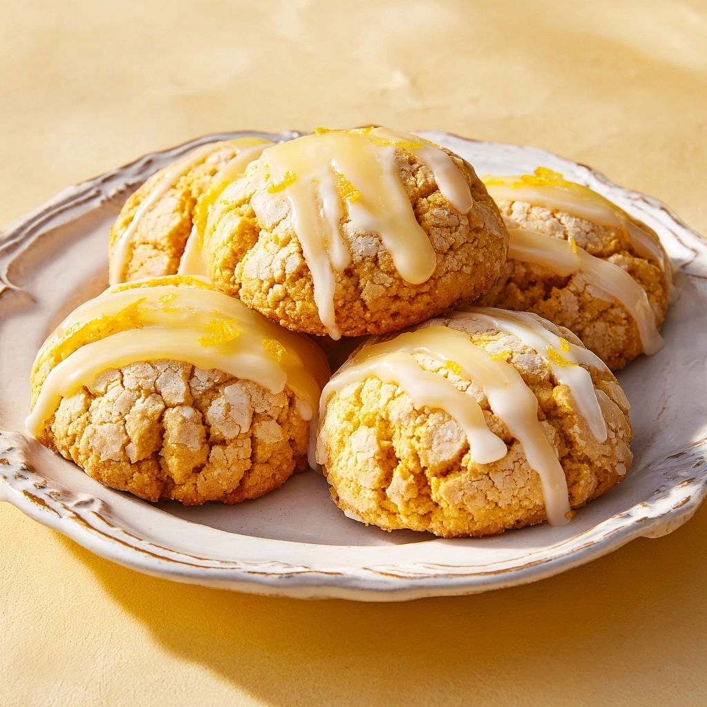 Lemon Pound Cake Cookies with Lemon Glaze Recipe - Recipe Image