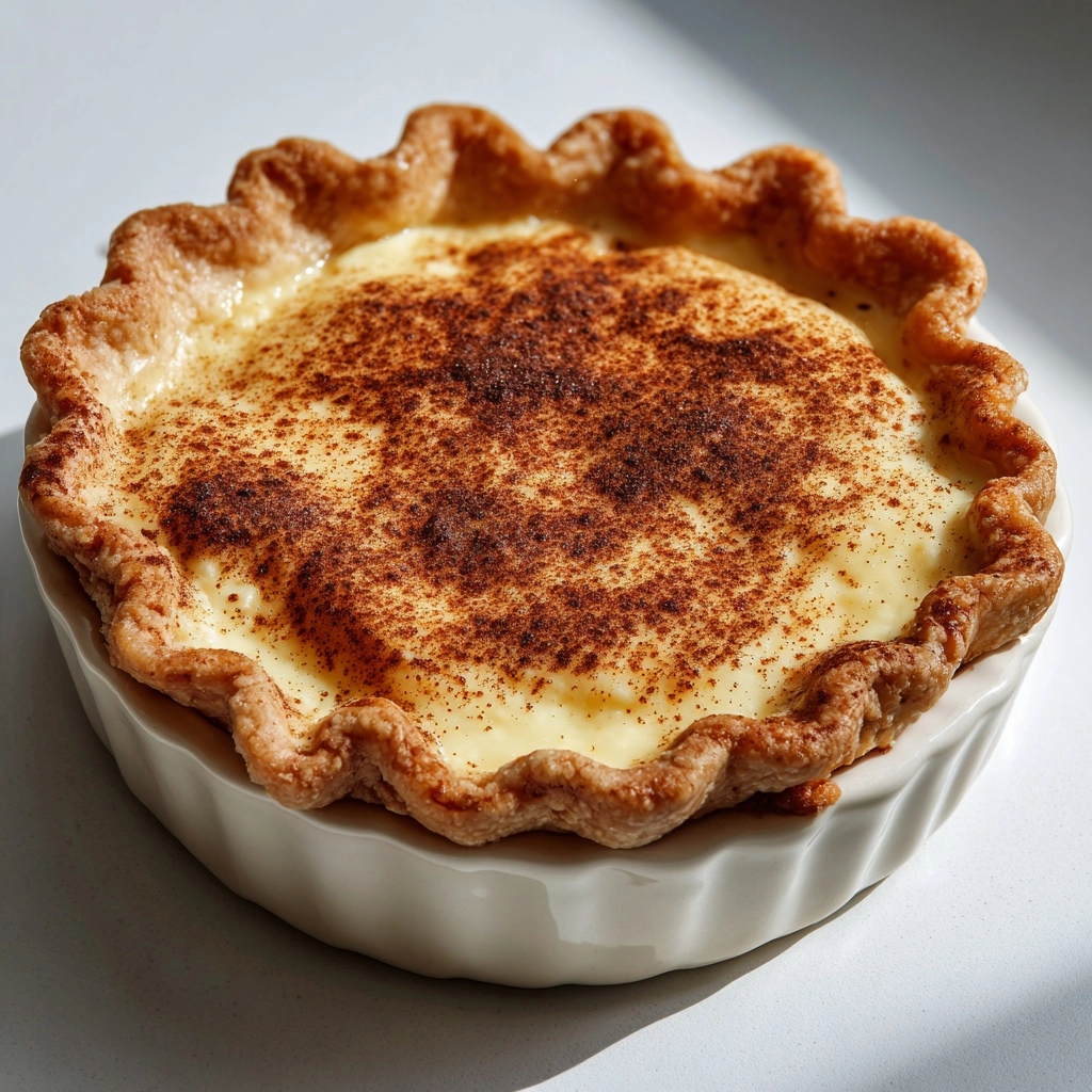 Christmas Eve Cinnamon-Vanilla Creamy Custard Pie Recipe - Recipe Image