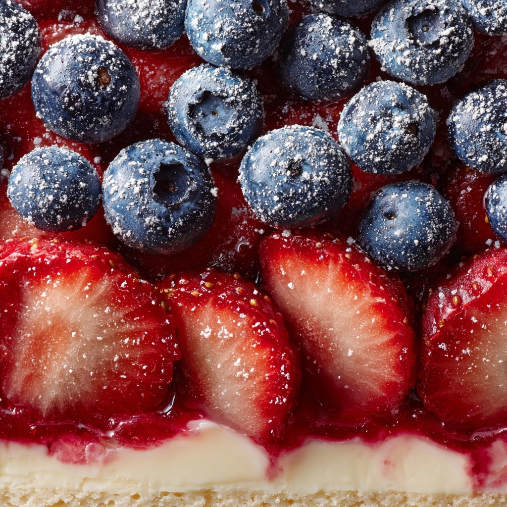 Red, White, and Blue Cheesecake Strawberries Recipe - Recipe Image