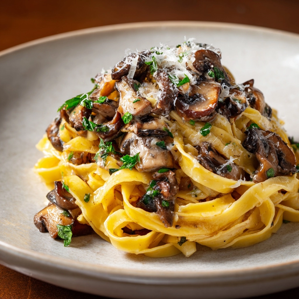 Easy Garlic Mushroom Pasta for Cozy Dinners Recipe - Recipe Image