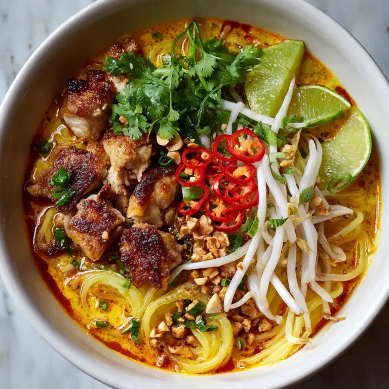 Chicken Khao Soi: Thai Curry Noodle Soup with Crispy Toppings Recipe
