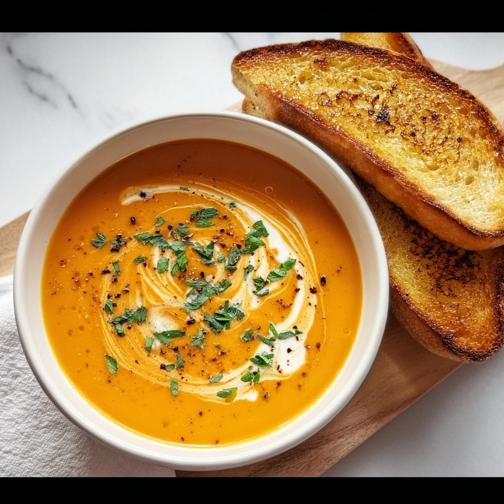 Creamy Tomato Soup with Grilled Cheese Sandwich Recipe - Recipe Image