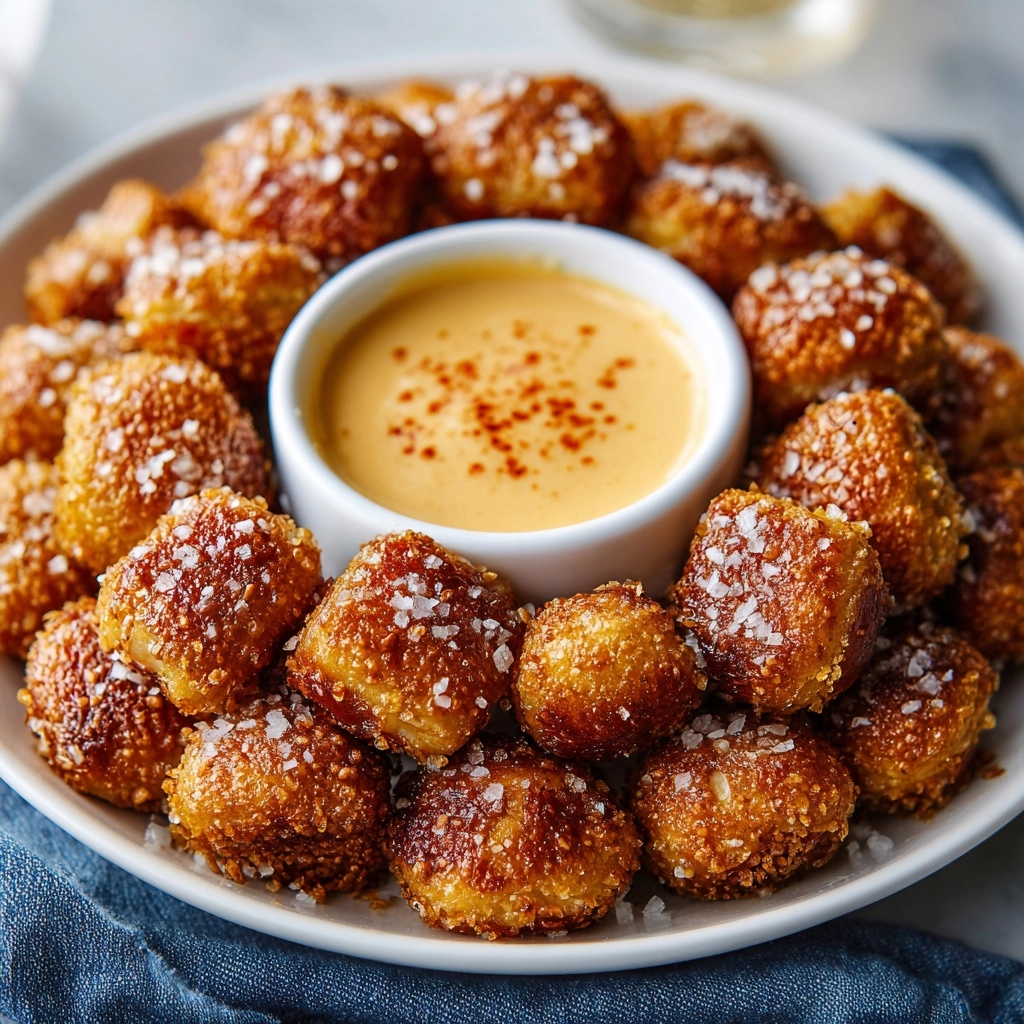 Soft Pretzel Bites with Vegan Cheese Sauce Recipe - Recipe Image