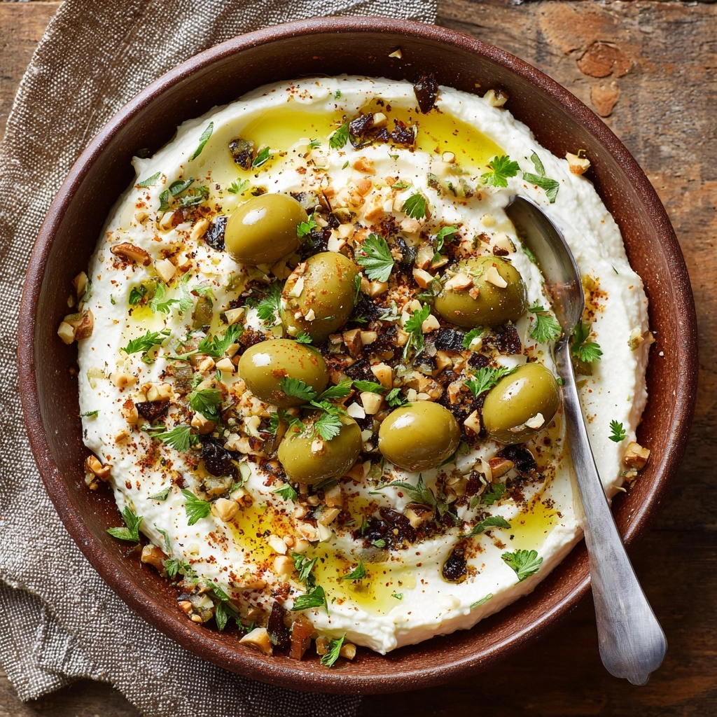 Ricotta with Crushed Olives, Almonds & Lemon Recipe - Recipe Image