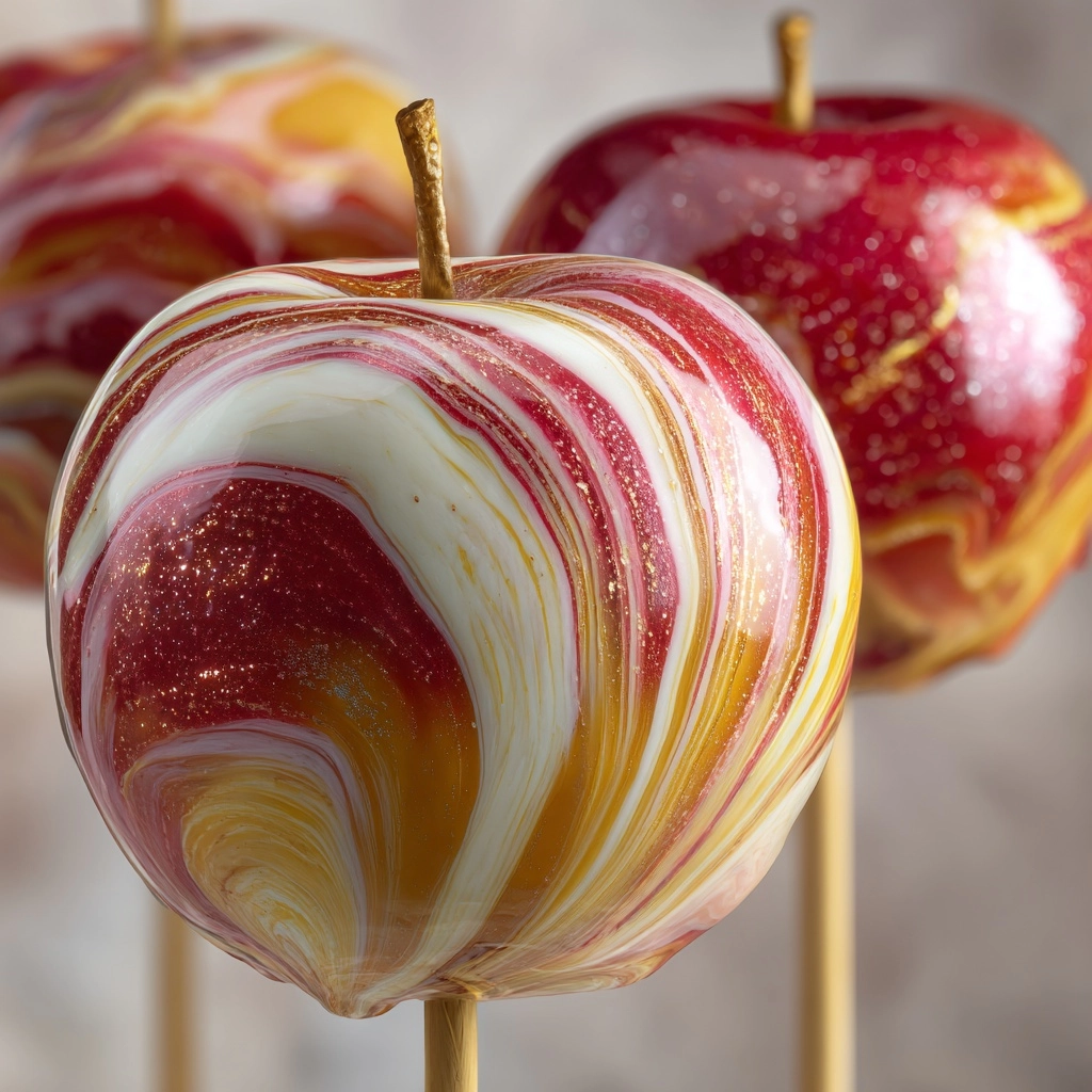 Marbled Effect Candy Apples Recipe - Recipe Image