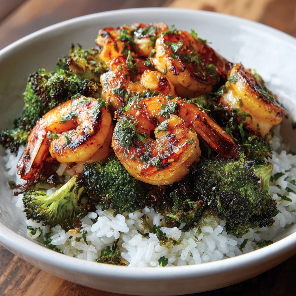 Honey Garlic Shrimp Bowls with Roasted Broccoli Recipe - Recipe Image