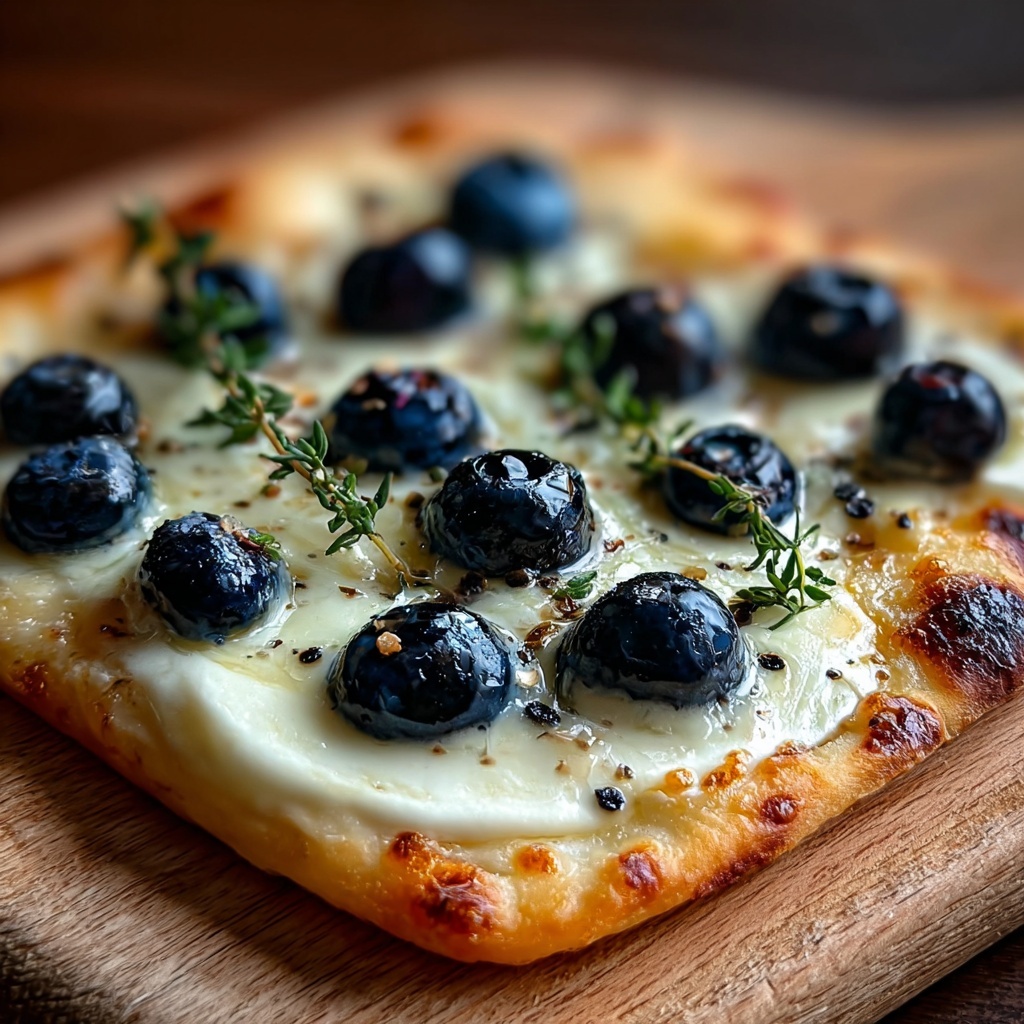 Blueberry Brie Thyme Flatbread: A Creamy, Sweet Delight Recipe - Recipe Image