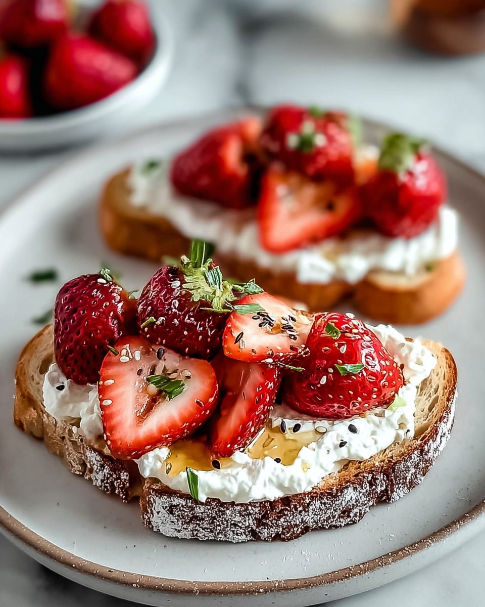 Roasted Strawberry Whipped Ricotta Toast Recipe - Recipe Image