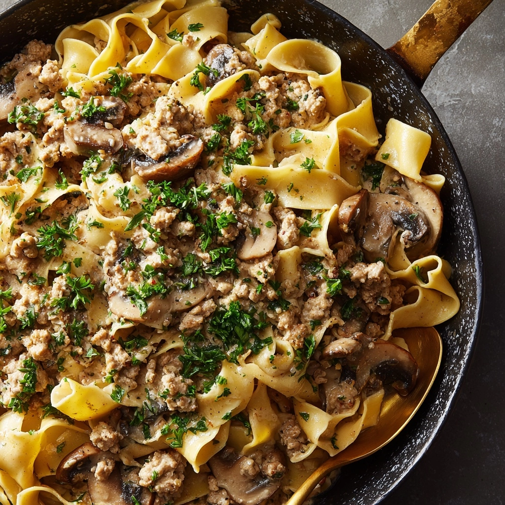 One-Pot Ground Beef Stroganoff Recipe - Recipe Image