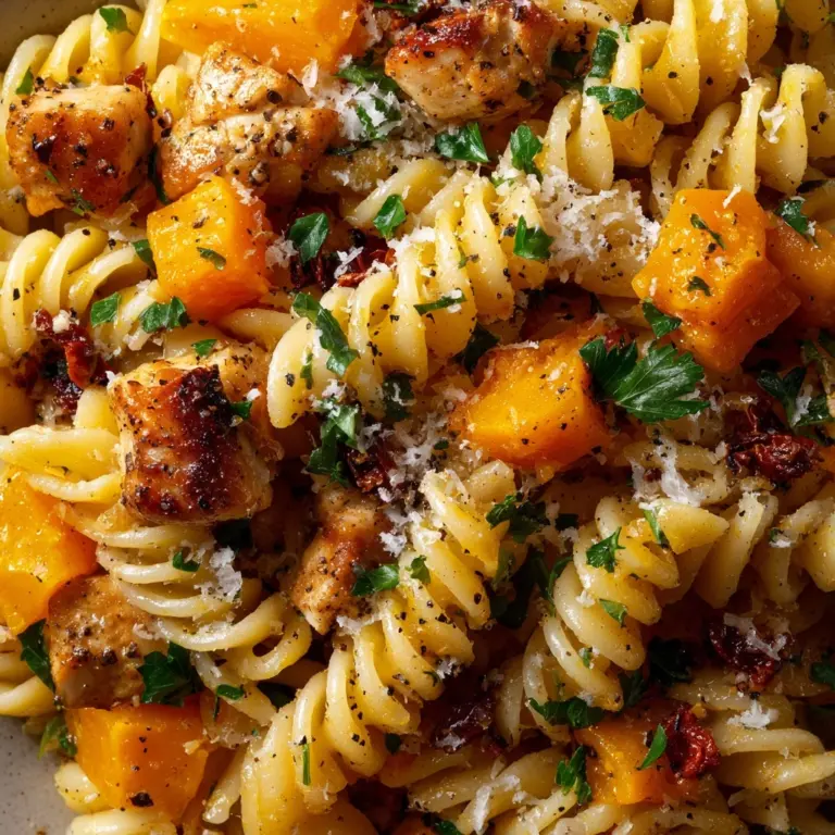 Roasted Butternut Squash and Sun-Dried Tomato Chicken Pasta Recipe