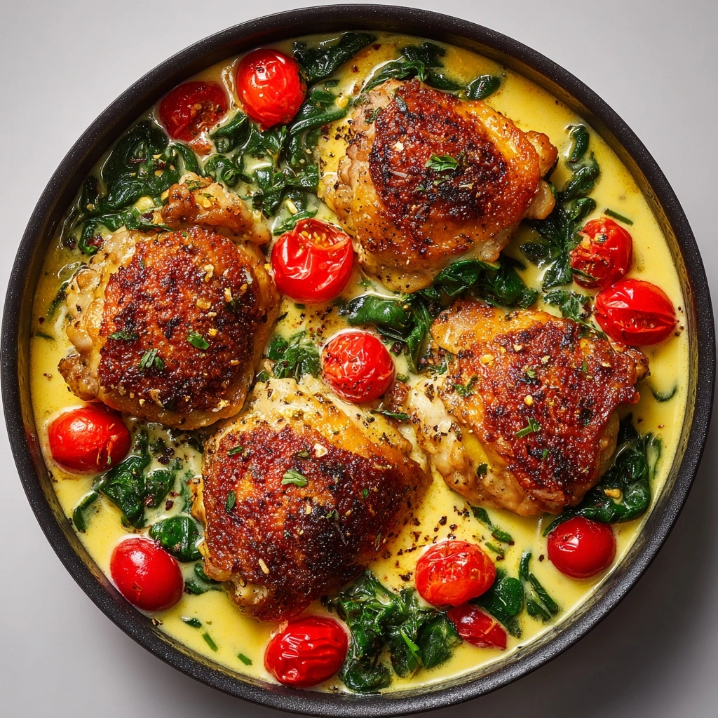 Creamy Pesto Chicken with Roasted Tomatoes and Spinach Recipe - Recipe Image