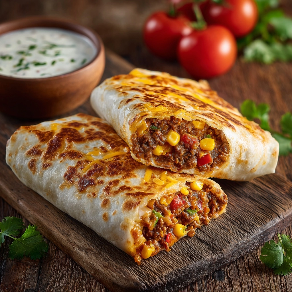 Beef and Cheese Chimichangas Recipe - Recipe Image