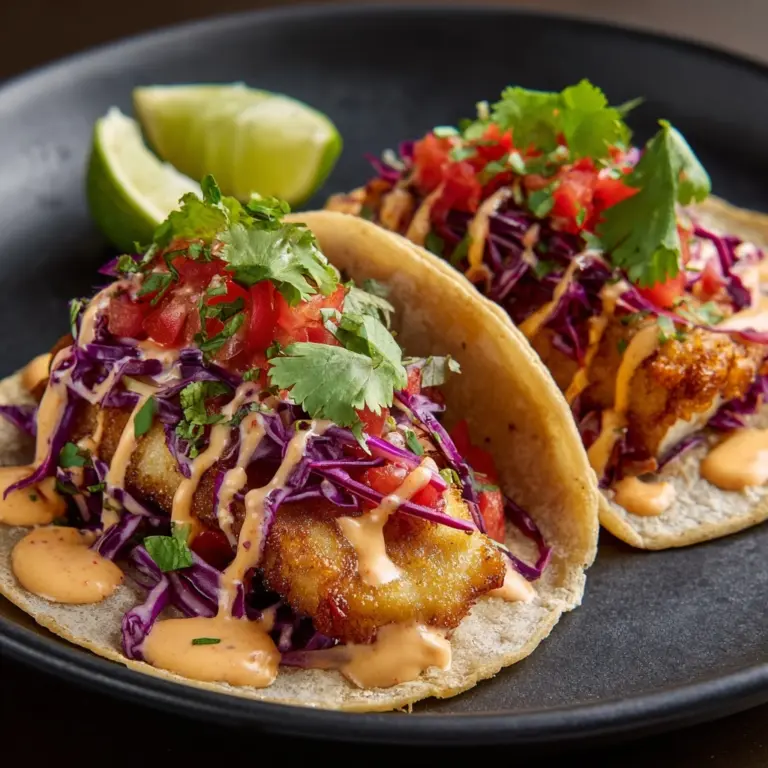Cod Fish Tacos with Creamy Lime Sauce Recipe