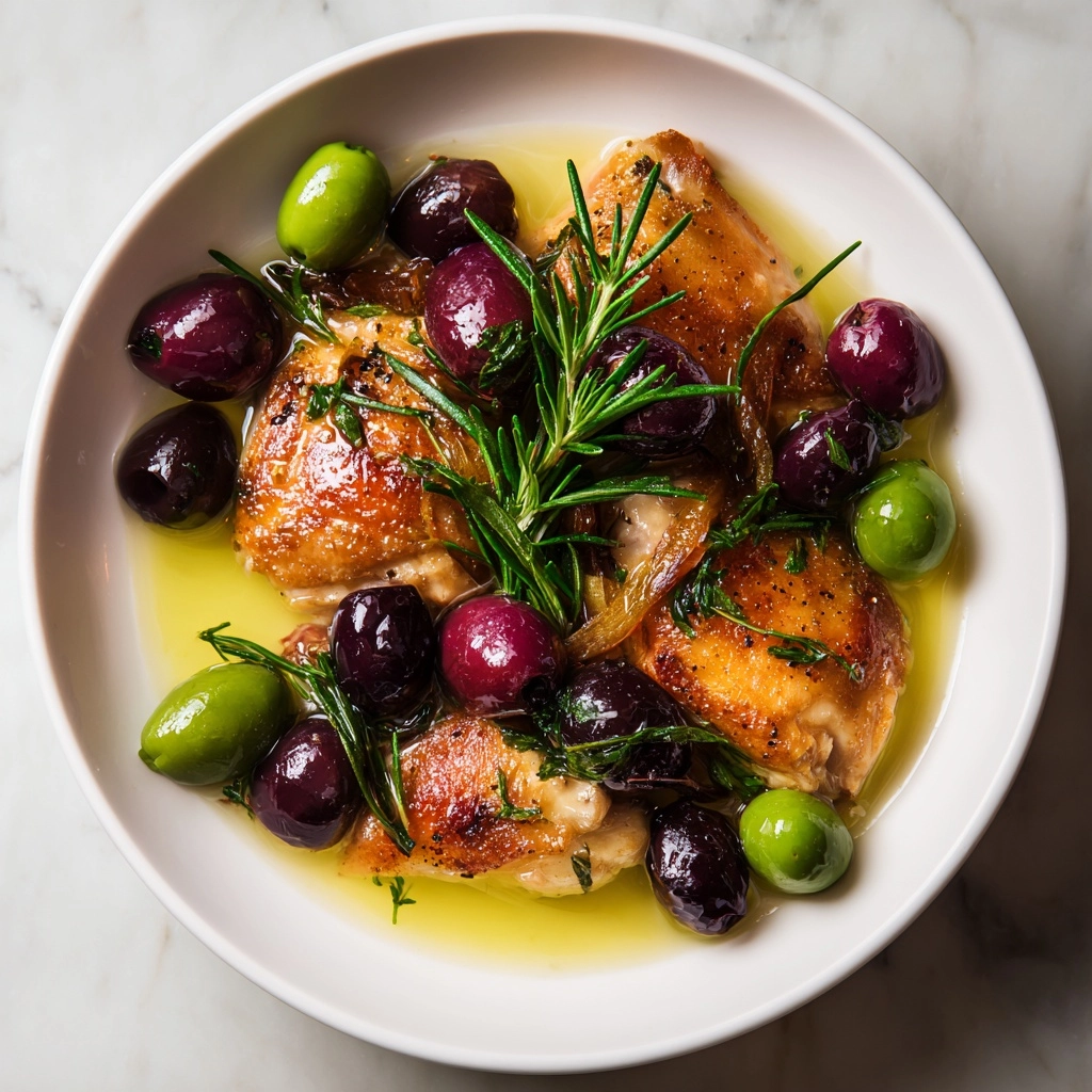 Pan-Roasted Chicken with Grapes & Olives Recipe - Recipe Image
